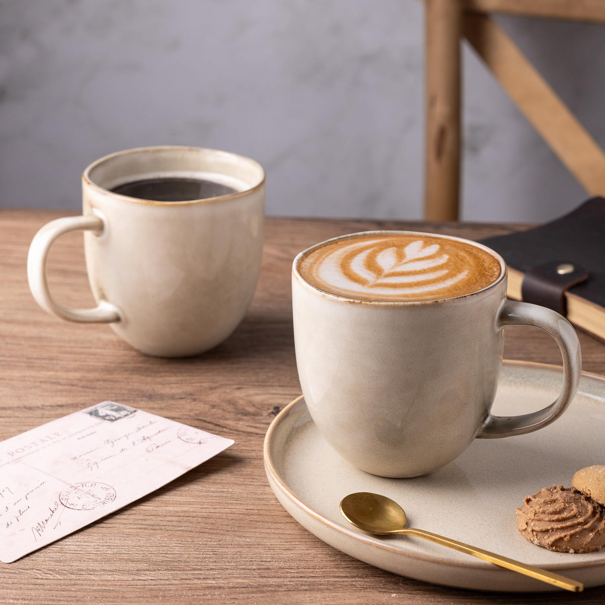 AmorArc six-piece mug set highlights durability and chip-resistant ceramic construction.