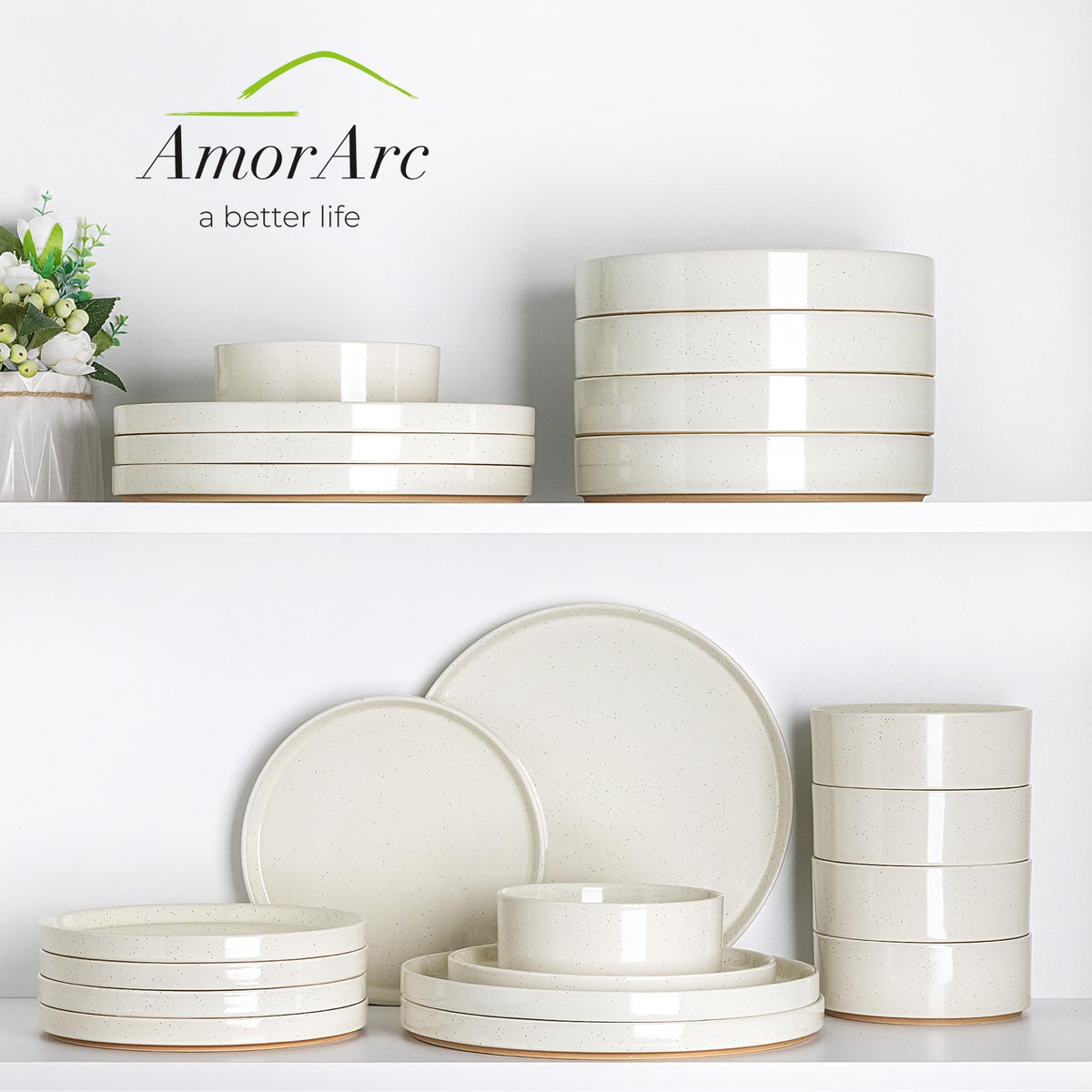 AmorArc packaged 12-piece dinnerware box ready for gifting.