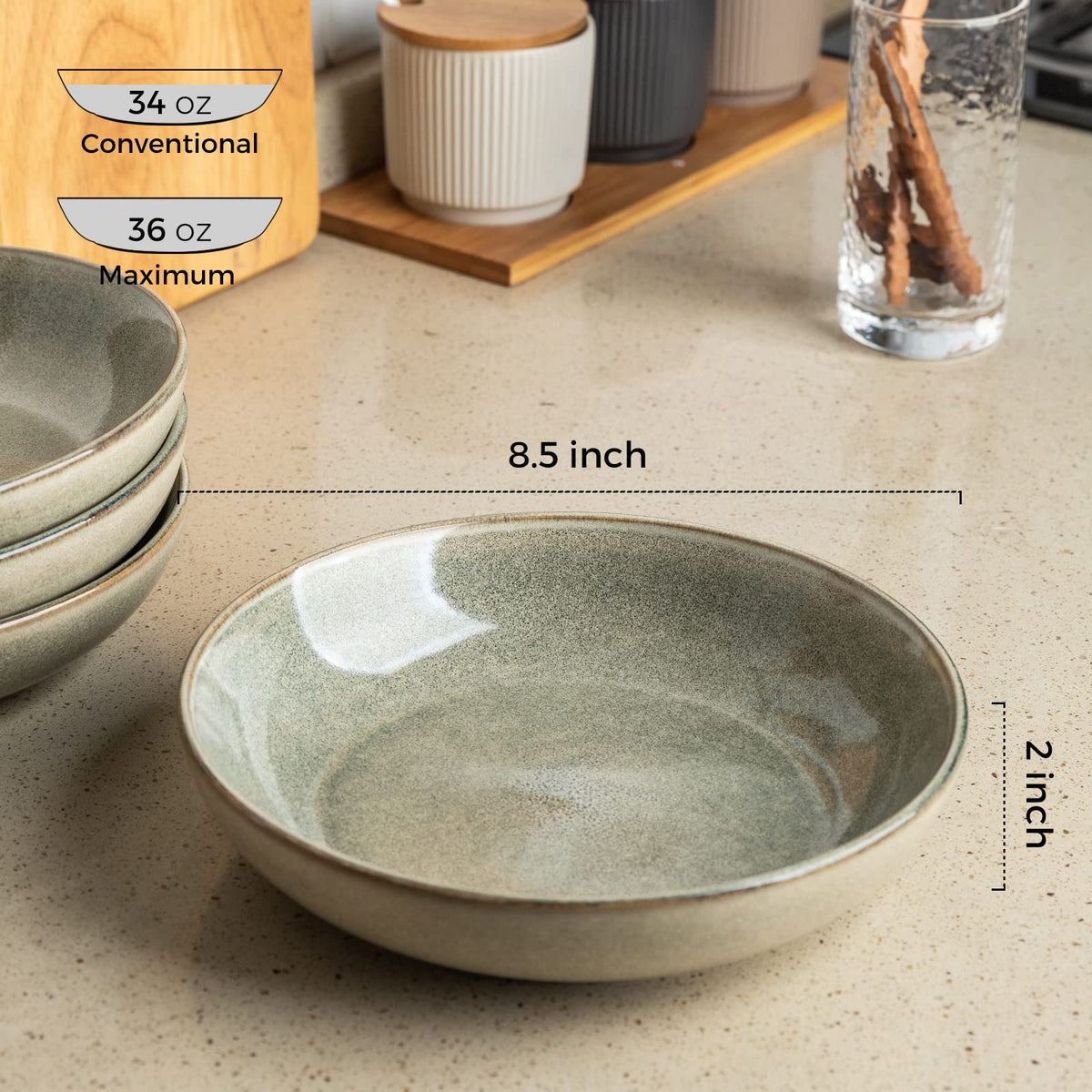 AmorArc stoneware with reactive glaze showing unique color variation