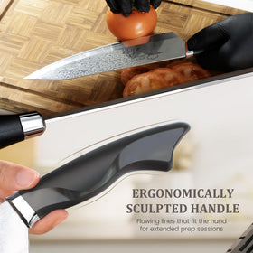 Amorston 22-piece set includes santoku knife for versatile chopping