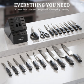 Amorston block set featuring slicing knife for clean, even cuts