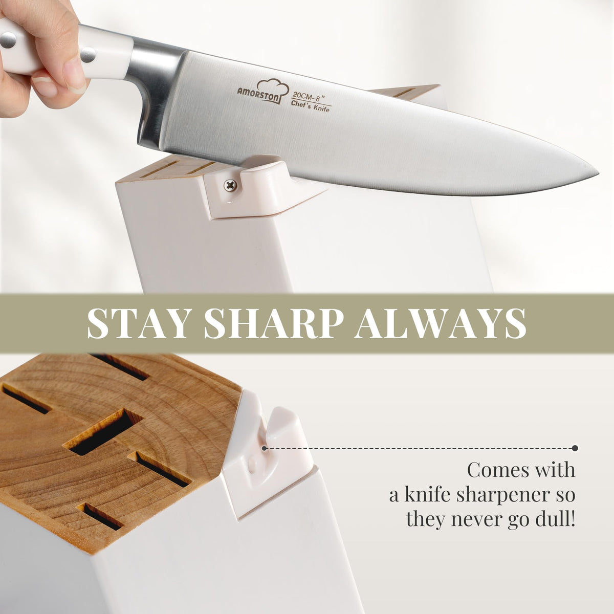 Amorston 3.5-inch paring knife detailed, accurate work.