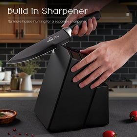 Amorston 8-inch serrated bread knife cuts crusts smoothly.
