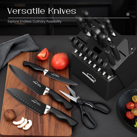 Amorston 8-inch slicing knife delivering clean, even meat and produce slices.