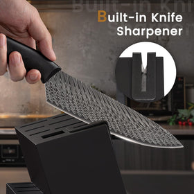 Amorston 8-inch serrated bread knife stays sharp for durable crusts.