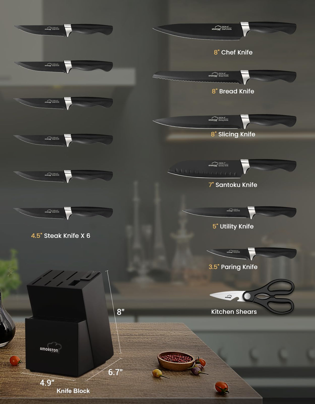 Amorston paring knife precise peeling and trimming with comfort