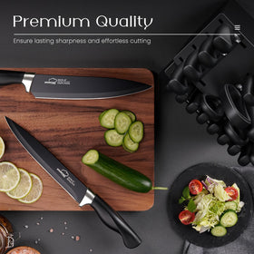 Amorston 8-pack serrated steak knives ideal for meals and entertaining.