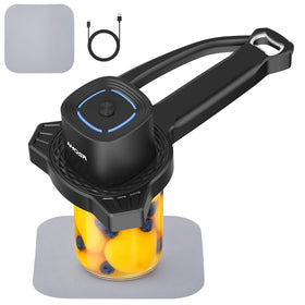 AMOSA electric jar opener front view with ergonomic grip and sturdy leverage