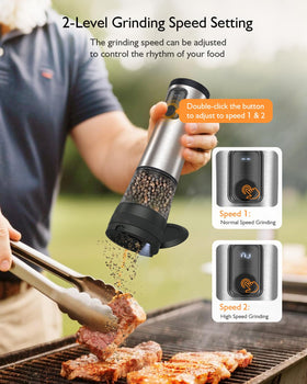 AMOSA external 5-level coarseness adjustment for versatile seasoning.