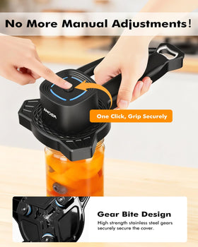 AMOSA jar opener close-up highlighting secure anti-slip teeth for easier opening