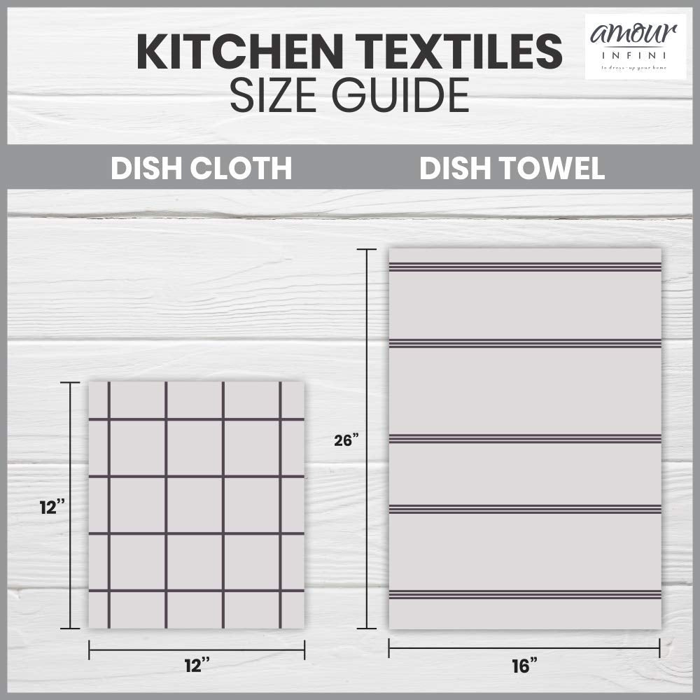 AMOUR INFINI cotton dish cloths durable soft cleaning power for everyday tasks.