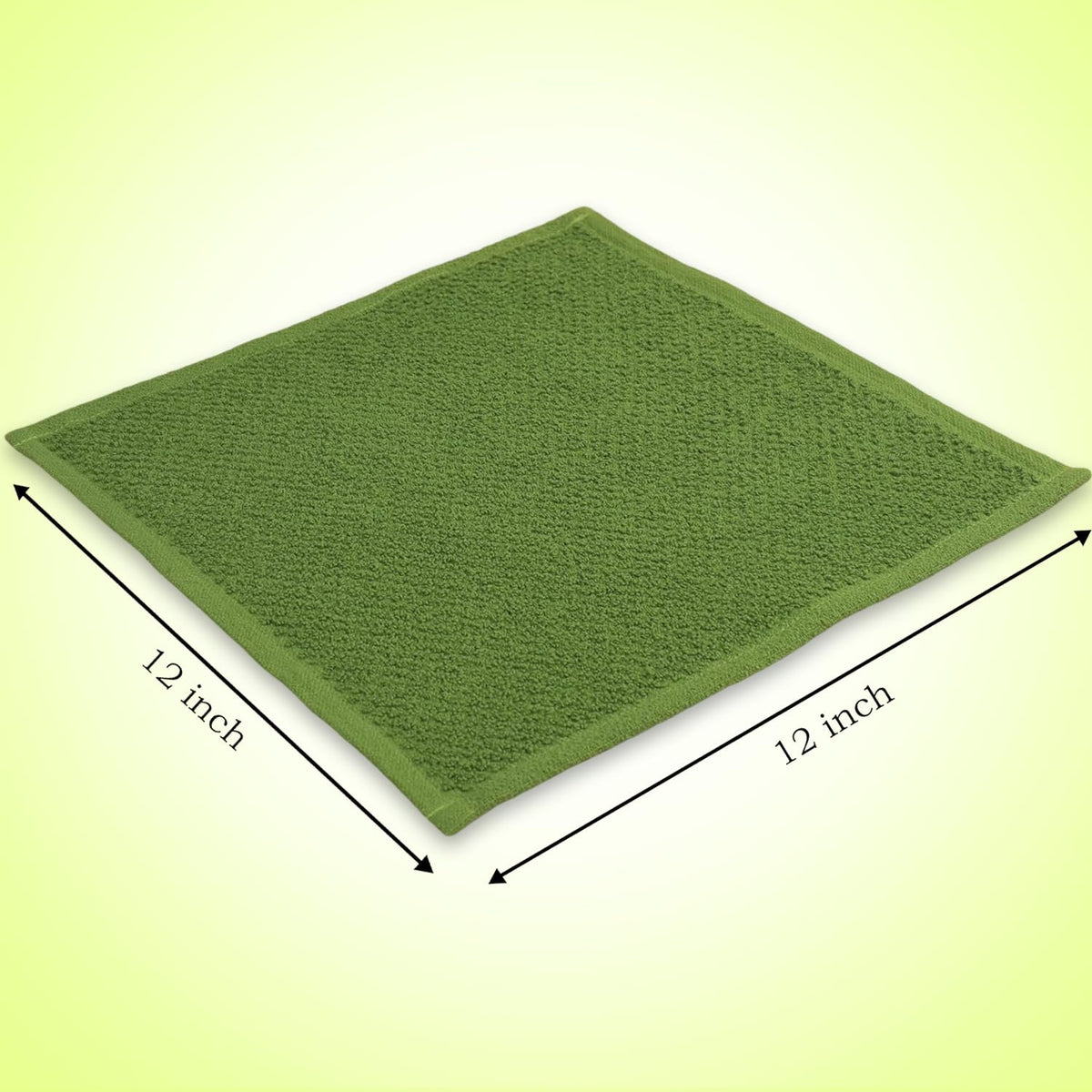 AMOUR INFINI cotton dish cloths set of 8 checkered green for versatile cleaning tasks.