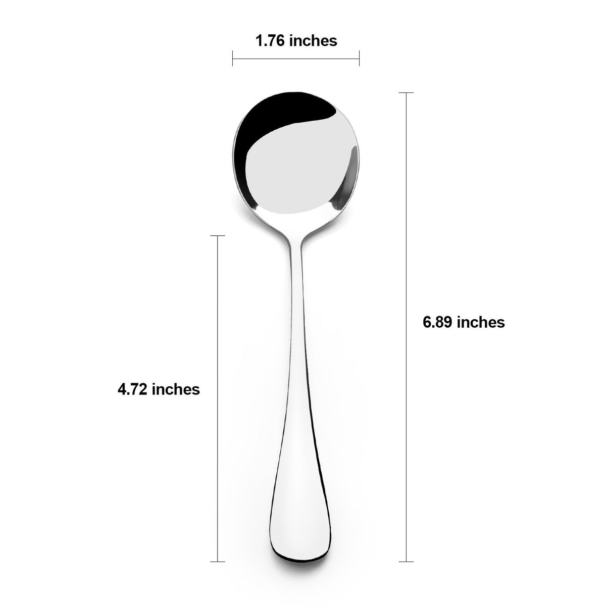 AmoVee soup spoons featuring ergonomic handle for comfortable grip.