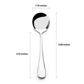 AmoVee soup spoons featuring ergonomic handle for comfortable grip.