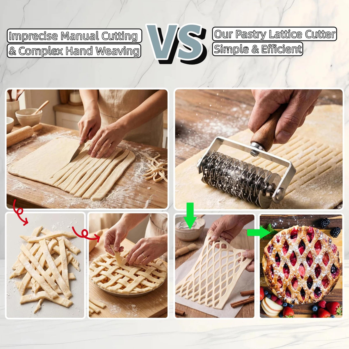 Dough with a neat lattice pattern prepared for pies and pastries.