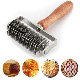 AMPSEVEN pastry lattice roller in action for even dough patterns and consistent crusts.