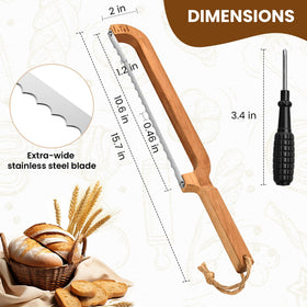 AMROAH wooden handle on the bread knife offers natural grip and comfort.