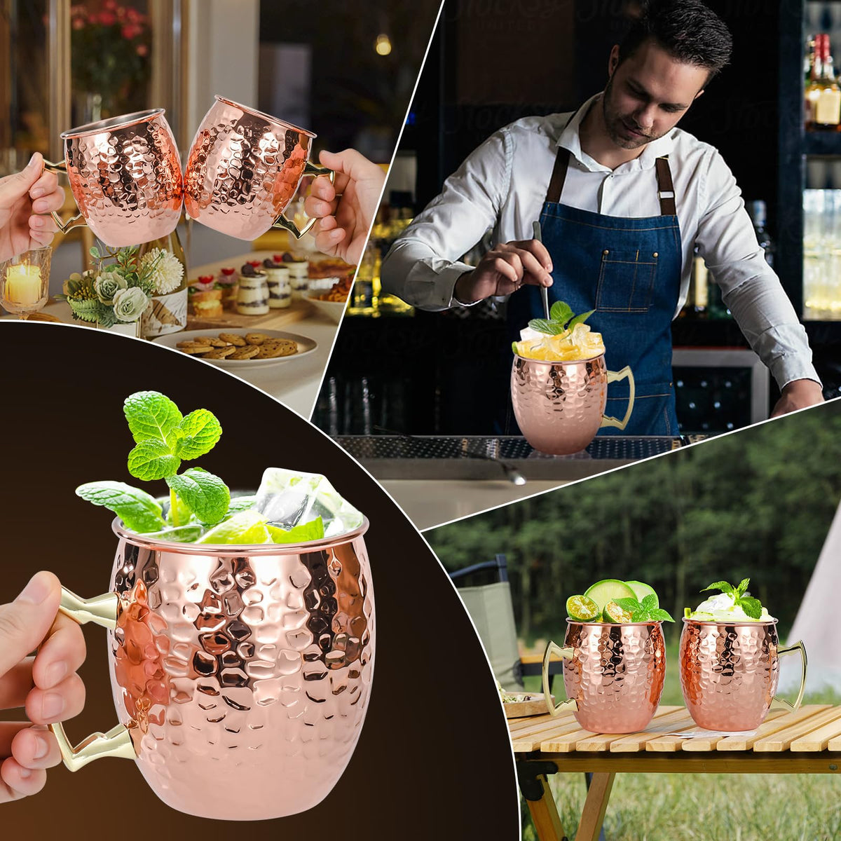 Amrules Moscow Mule mugs in a secure gift-ready box.