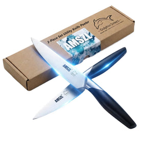 AMSZL paring knife set with ultra sharp edge for precise peeling