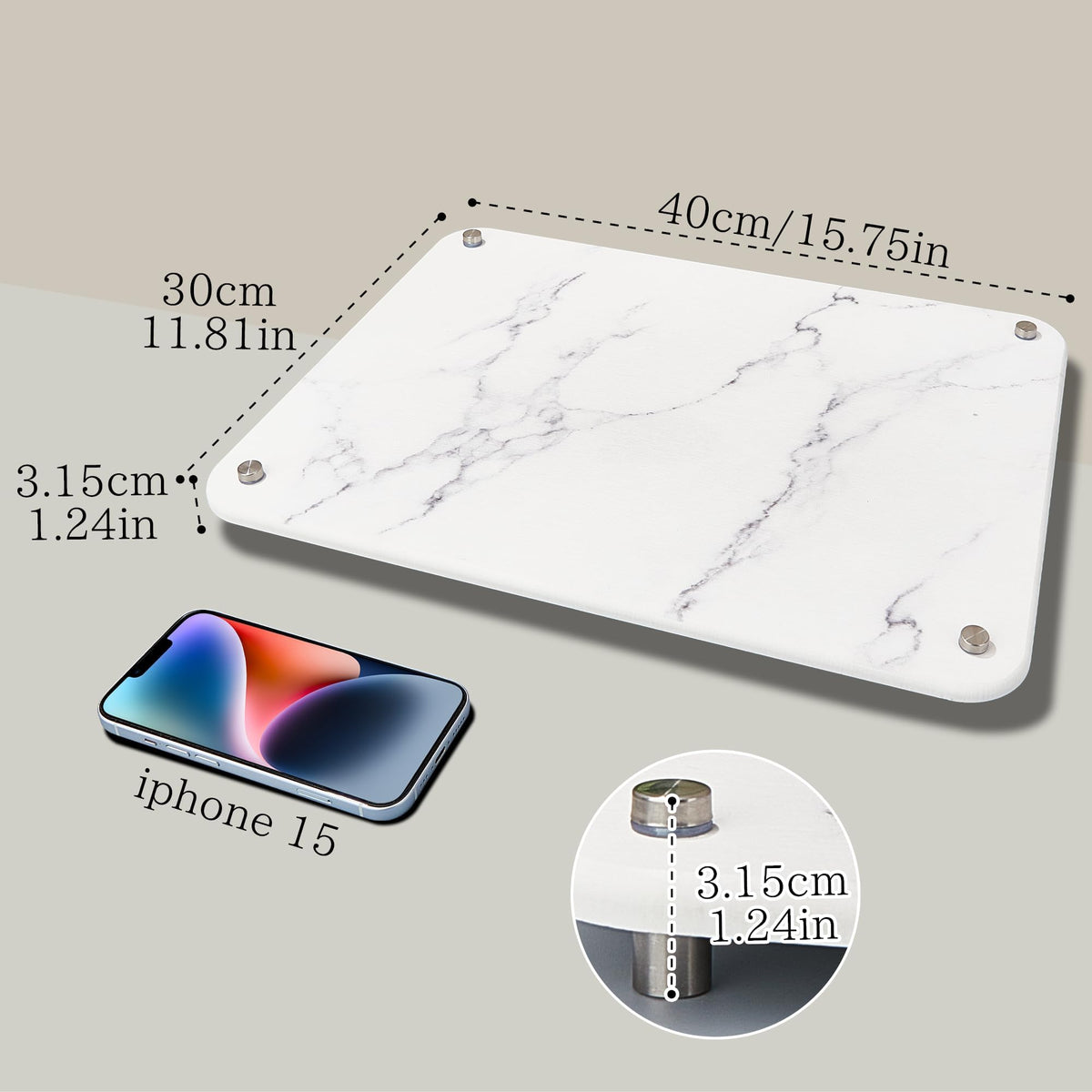 Amviner diatomaceous earth mat demonstrates rapid moisture absorption on kitchen surface
