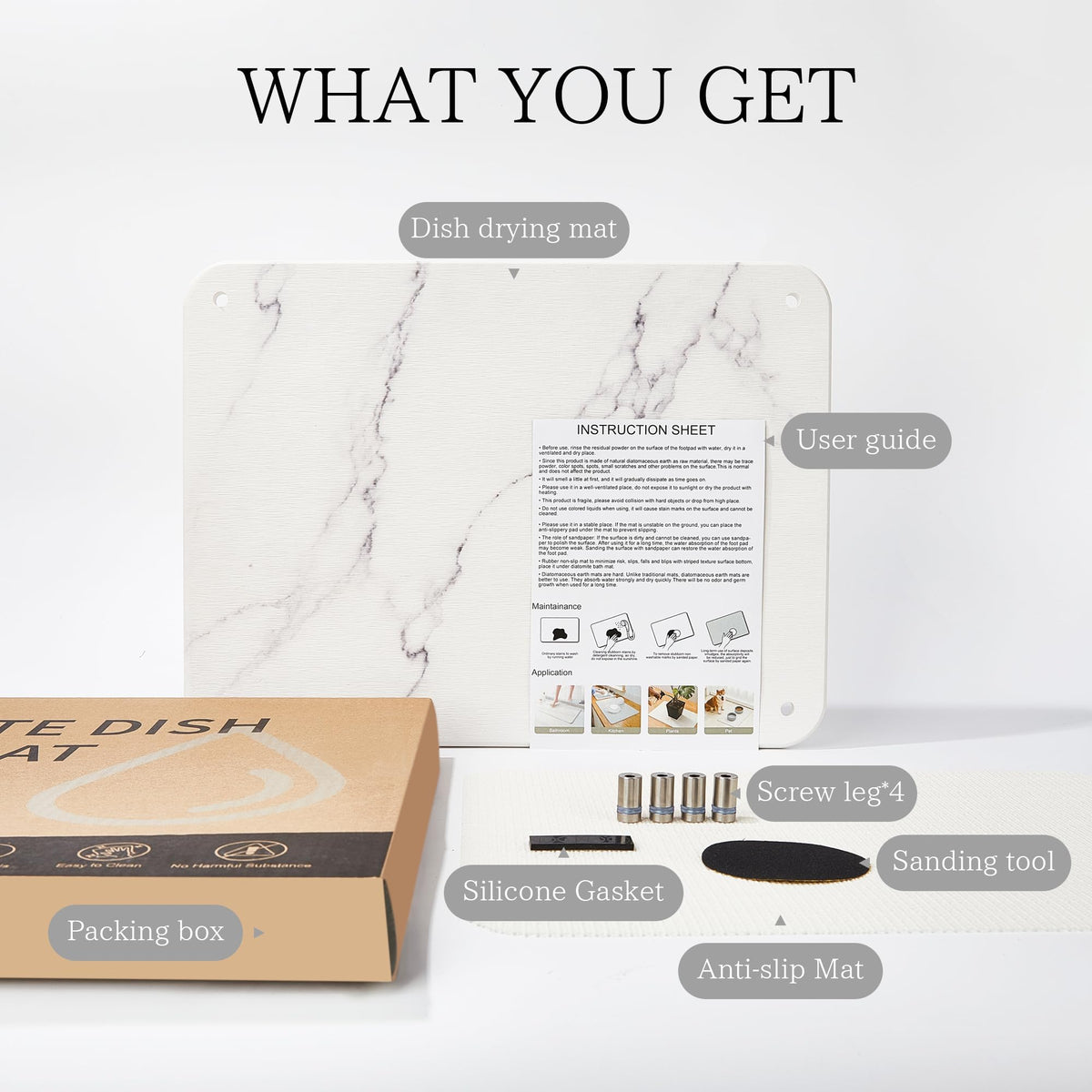 Amviner easy-to-clean mat rinses quickly after use