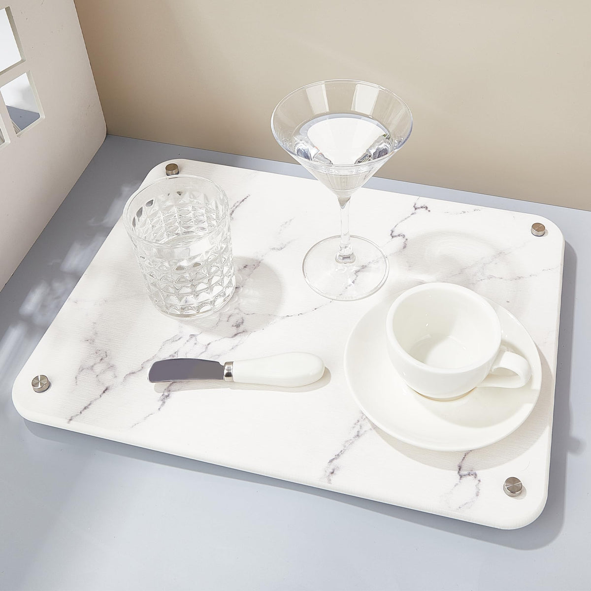 Amviner versatile mat suits pet bowls, planters, and toothbrush holders
