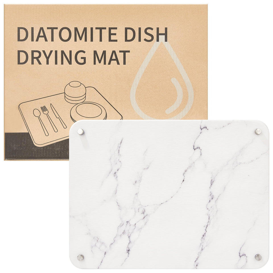 Amviner stone drying mat on counter for quick dish drying