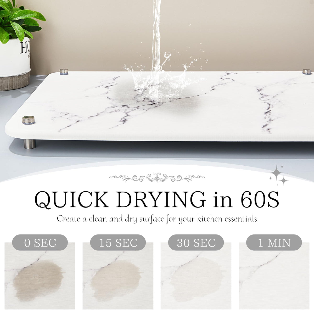 Amviner stone mat with metal legs improves air flow for faster drying