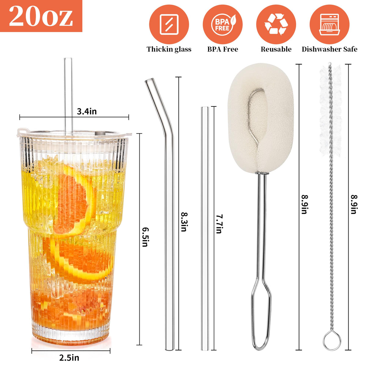 Amyoole four tumblers with leak-proof lids and reusable straws for spill-free sipping.