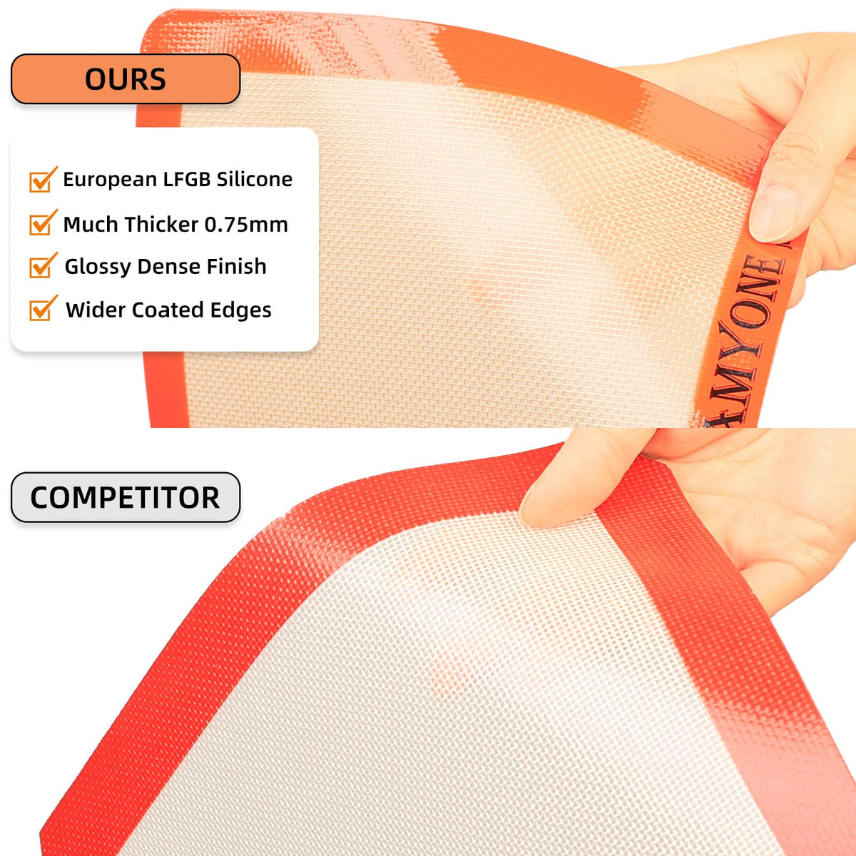 AMYONE reinforced silicone mat showcases durable baking surface