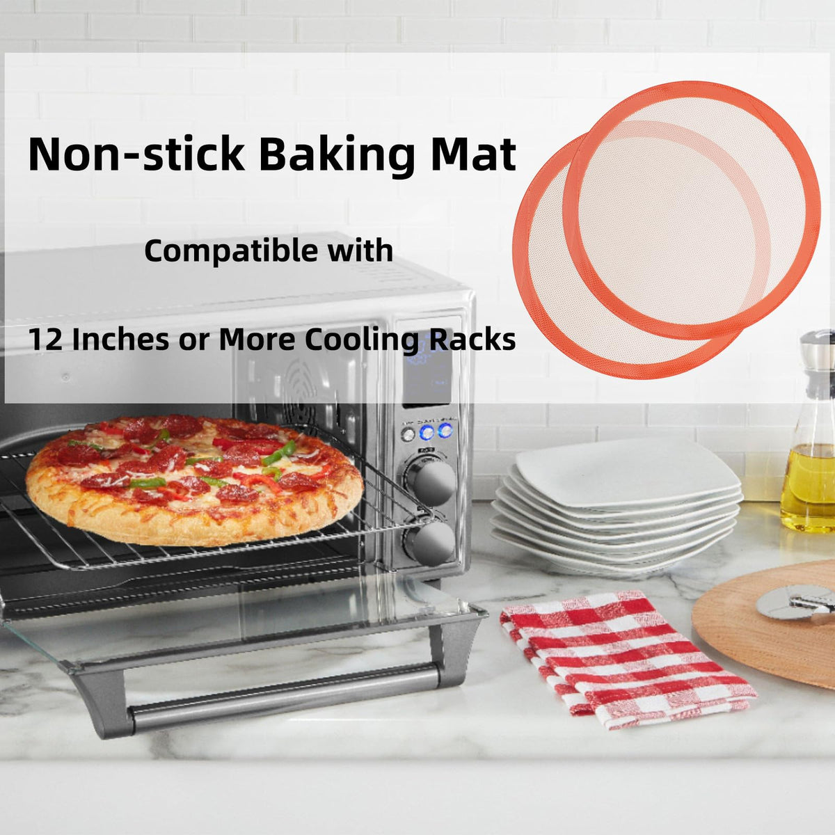 AMYONE round silicone mat withstands high heat for baking, roasting, and cooling tasks.
