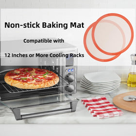 AMYONE round silicone mat withstands high heat for baking, roasting, and cooling tasks.