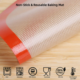 AMYONE 11.75 inch silicone baking mat as cake pan liner; heat resistant.