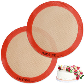 AMYONE round silicone mat 9-inch cake pan for non-stick baking and easy release