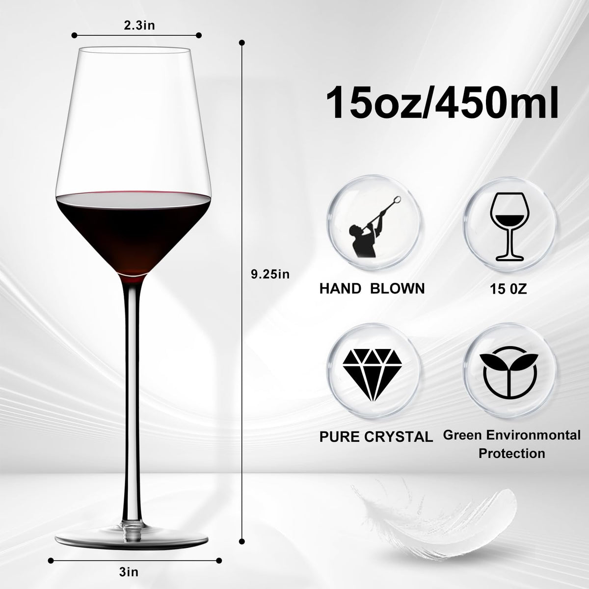 Amyoole hand-blown Italian crystal wine glass elevates celebrations with crystal-clear shine