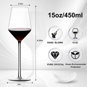 Amyoole hand-blown Italian crystal wine glass elevates celebrations with crystal-clear shine