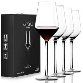 Amyoole red wine glasses set of four for refined dining and tasting evenings