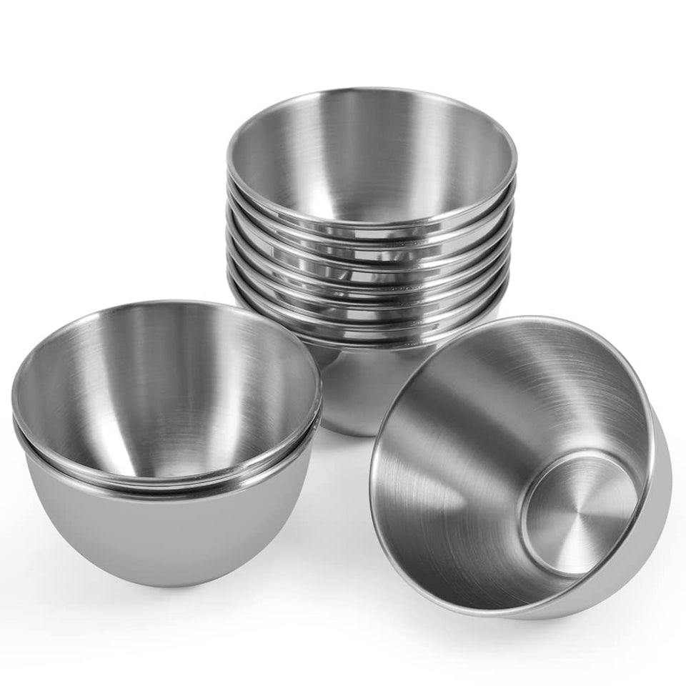 Amytalk 3.3-inch stainless steel sauce dish showcases a compact design for side sauces