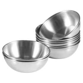 Amytalk 8-pack 3.5-inch silver sauce dish for sauces and condiments.