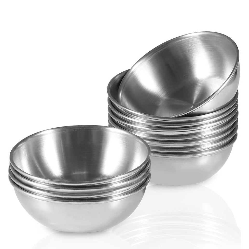 Amytalk 3.5 inch silver sauce dish ideal for sauces and condiments at the table.