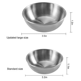 Amytalk stainless steel dipping bowls in silver for sushi sauce dipping.