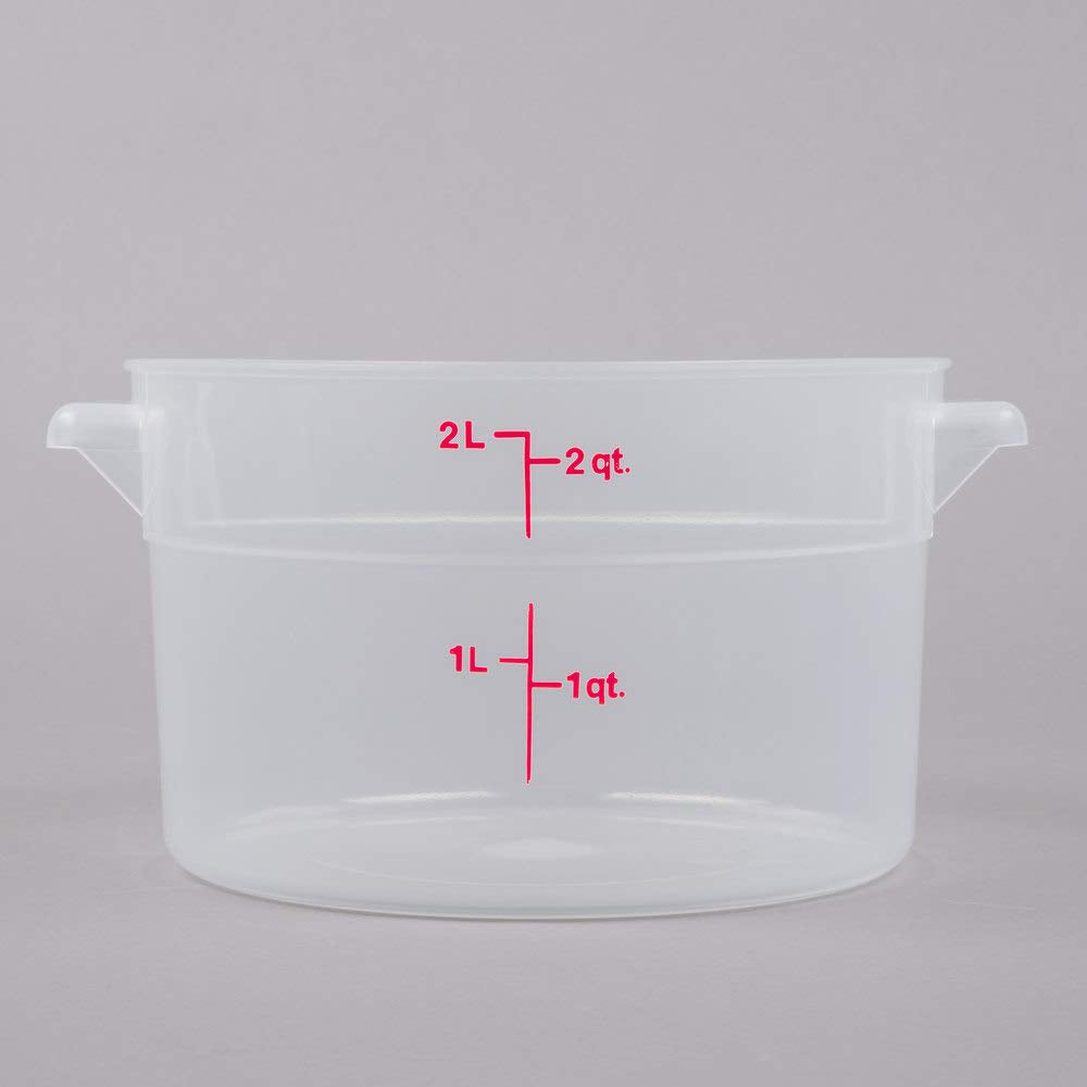 AMZ Empire Cambro 2qt container with snap-on lid ensuring tight freshness.