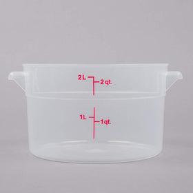 AMZ Empire Cambro 2qt container with snap-on lid ensuring tight freshness.