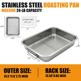 AMZ-UTHHF roasting rack elevates food above drippings for better air circulation