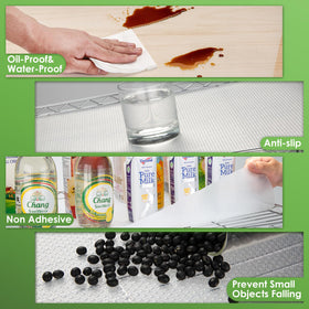 AMZABBY cabinet liner is waterproof, washable, and reusable for tidy spaces.