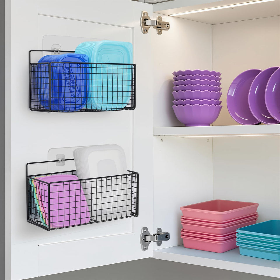 AMZABBY lid organizer XL mounted inside cabinet for organized lids.