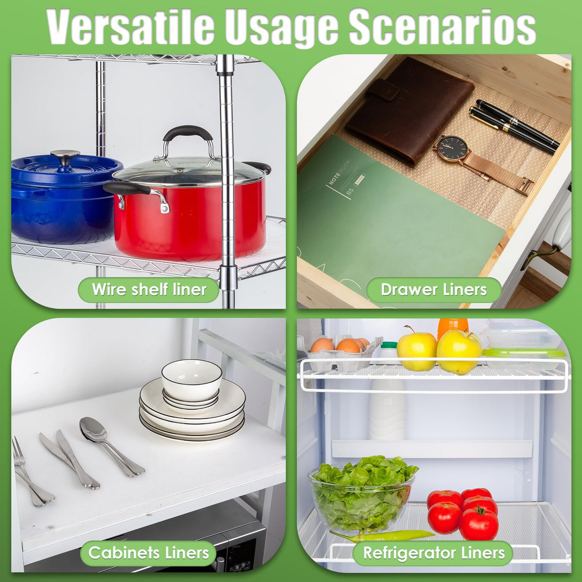 AMZABBY liner for fridge, cabinet, pantry keeps surfaces organized.
