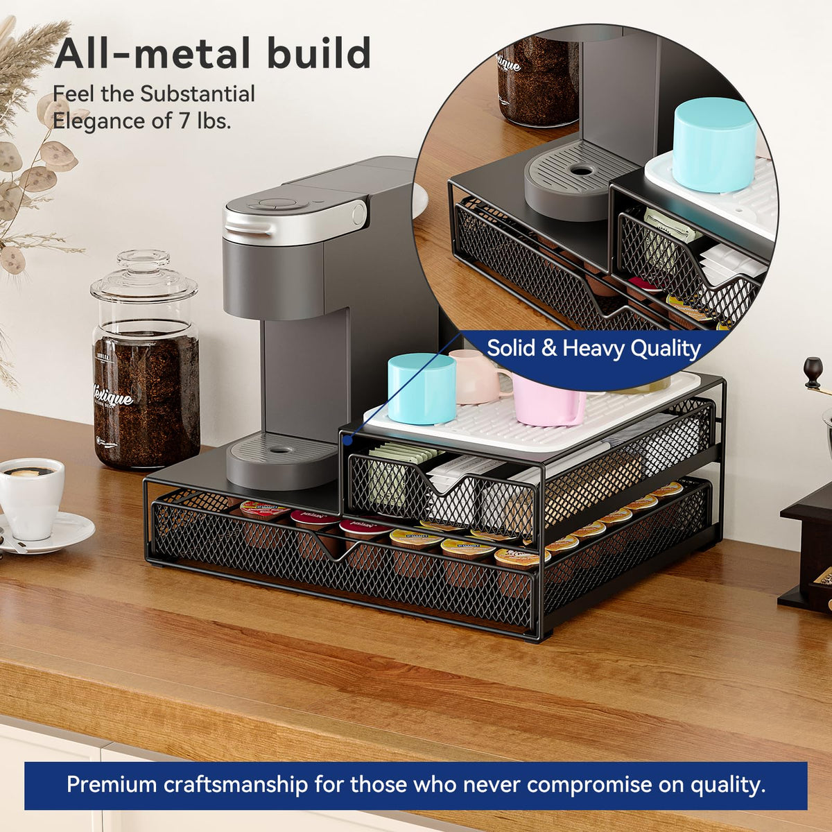 AmzAge K Cup Organizer 7-compartment layout for flavor separation