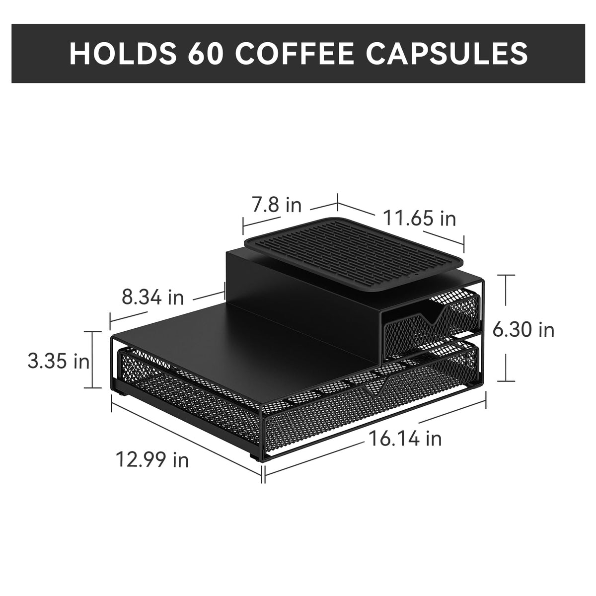 AmzAge K Cup Organizer top surface provides a stable platform for a Keurig