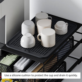AmzAge K Cup Organizer upper tier includes waterproof drip mat